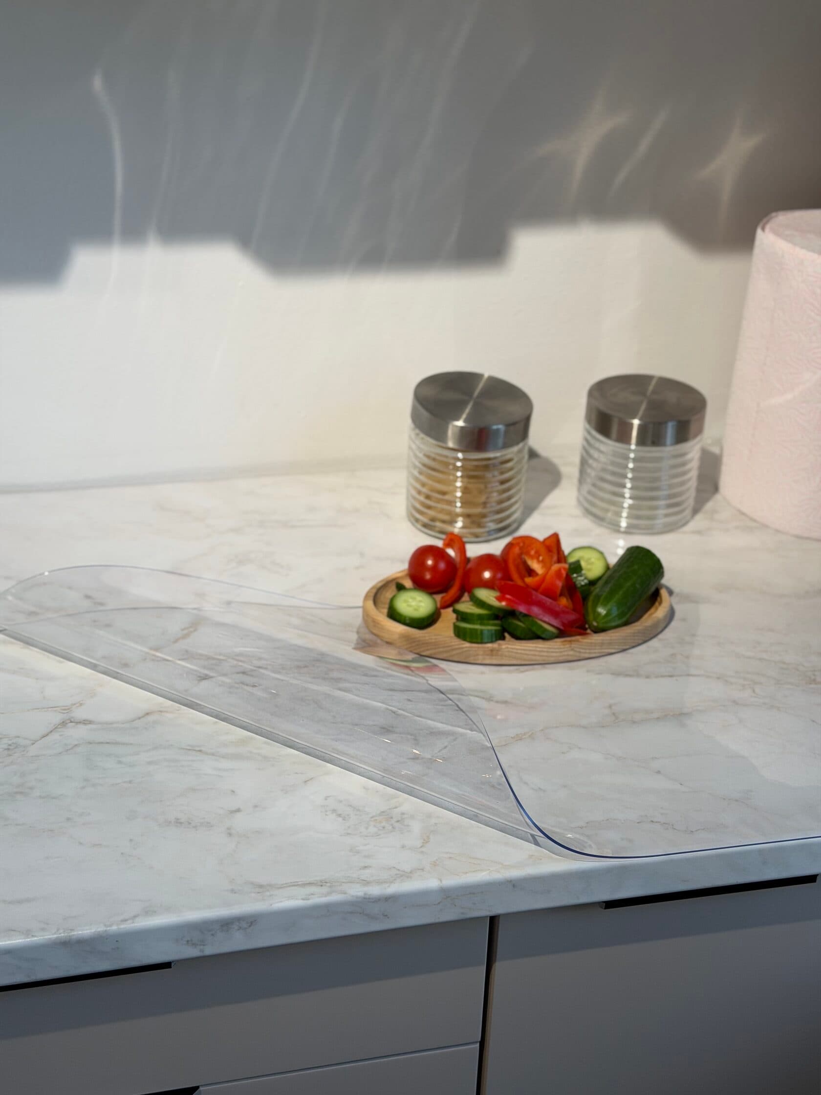 Transparente Schutzmatte Ø40 cm aus weichem Glas Glanz